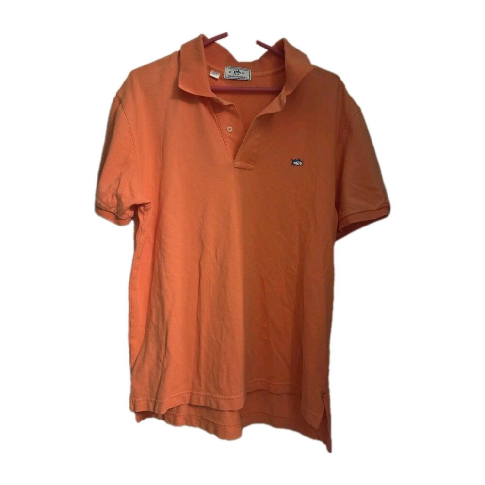 Southern Tide The Skipjack Polo Men's Medium Short Sleeve Blue Fish Logo Casual